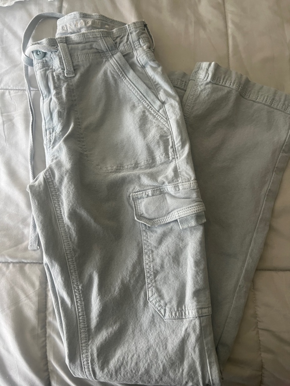 American Eagle Outfitters Light Gray Boot Cut Cargo Pants